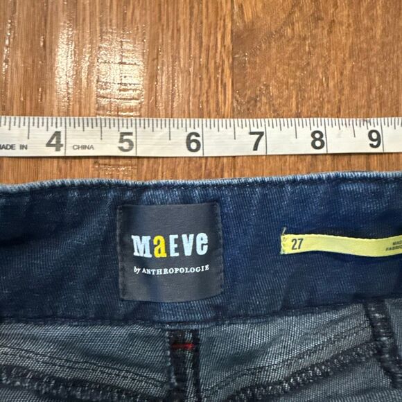 Anthropologie Maeve high rise patch pocket slim straight jeans 27 - Picture 4 of 11